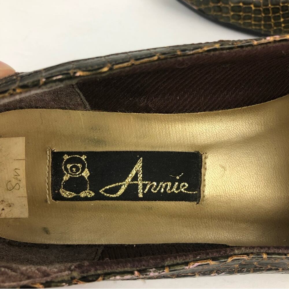 Vintage Annie Patchwork Faux Animal Tiger Accent Loafers - Picture 12 of 12